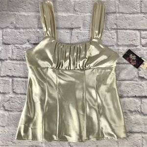 NWT Vintage Milkmaid Top Champagne color y2k‎ perfect for the holidays